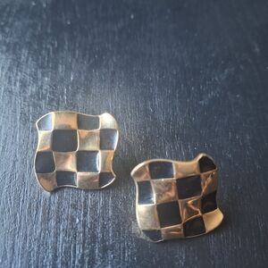 Vintage Checkered Earrings